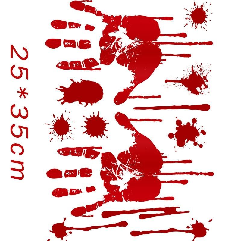 15Pcs Decoration Bloody Handprints for Shopping Malls,02