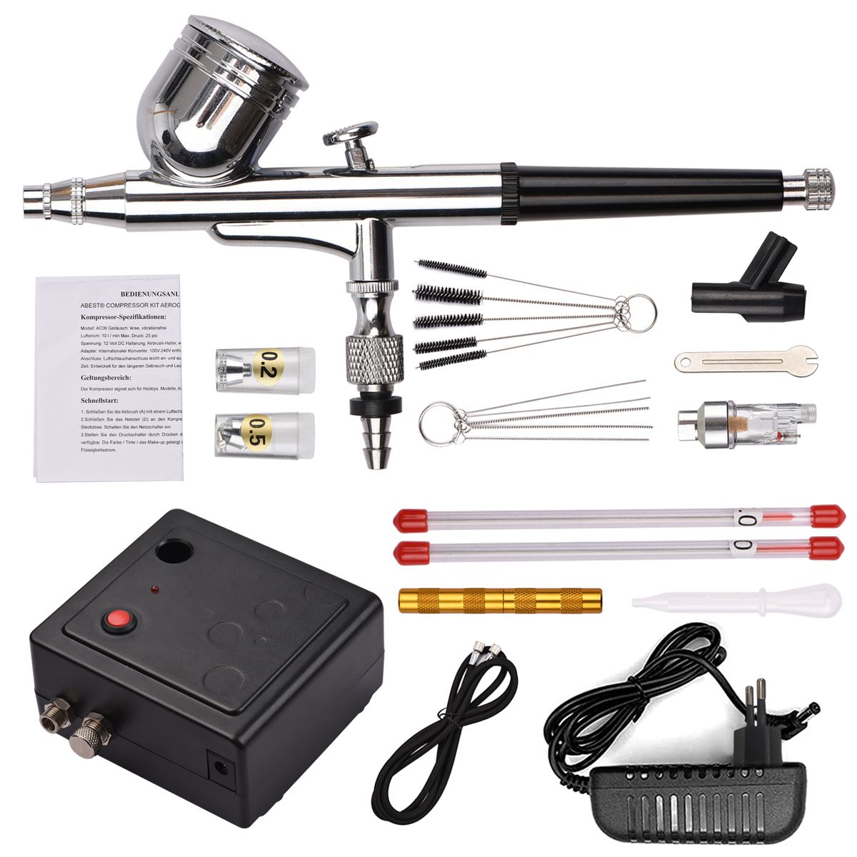 Mini Airbrush Kit With Airbrush Cleaning Set Replaceable