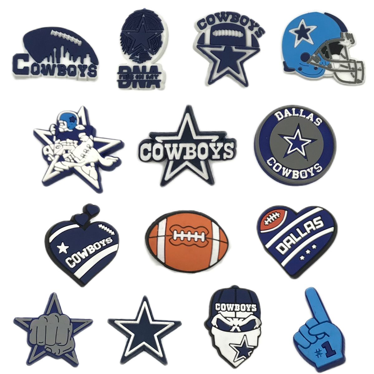 14pcs Cowboys Pattern Shoe Charms For Crocs Jibbitz Sandals