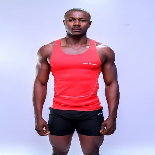 Men's Skintight Training Tank Top - Red