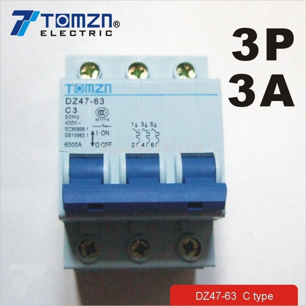 3P 3A 400V~ 240V 415V 50HZ 60HZ Circuit Breaker MCB