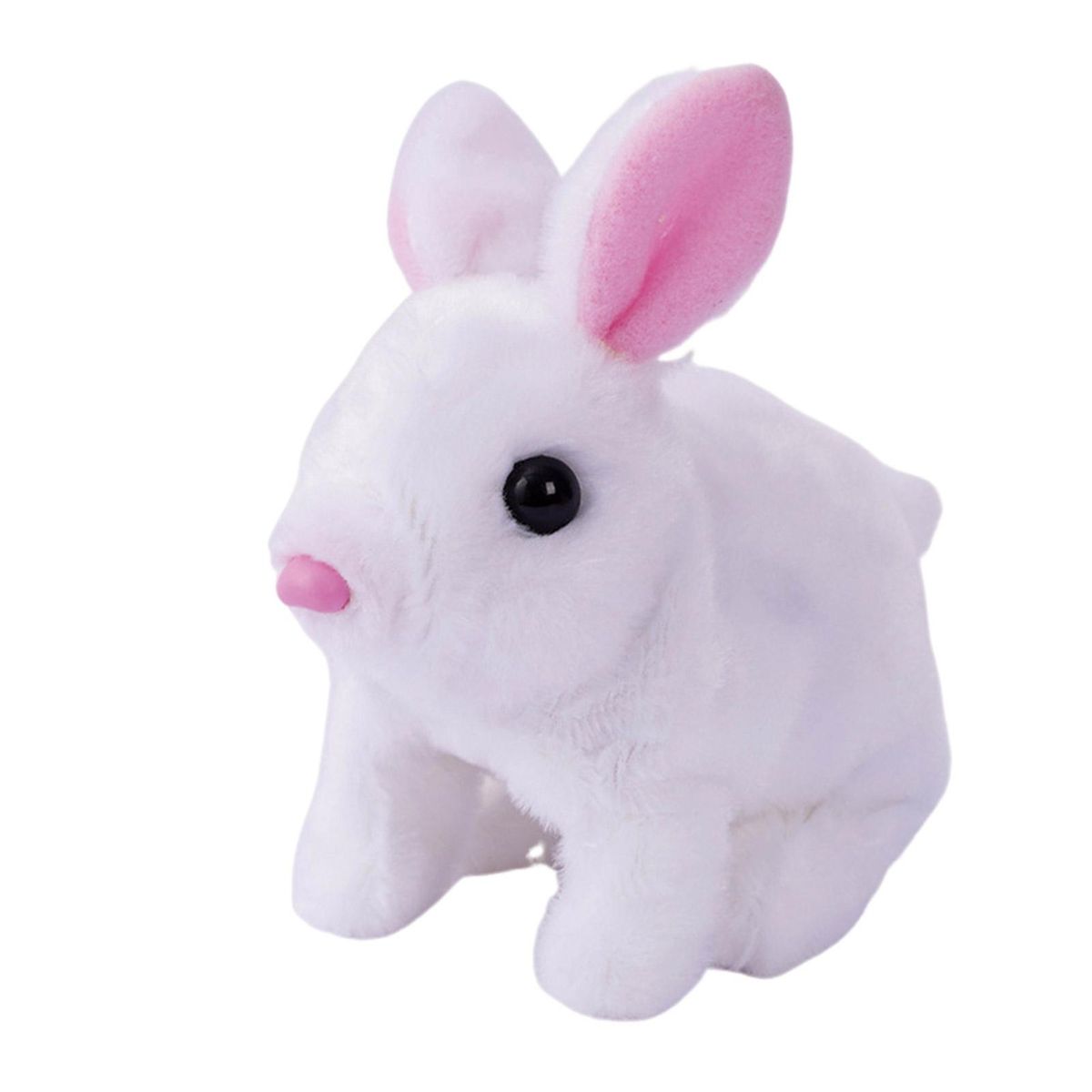 Bunny Toy Adorable Walking Bunny Plush Toy Battery-powered for Kids White