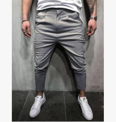 Hip Hop Hip Hop Style Tracksuit Pants Men Harem Capris with Two Pockets and Single Retractable Ankle