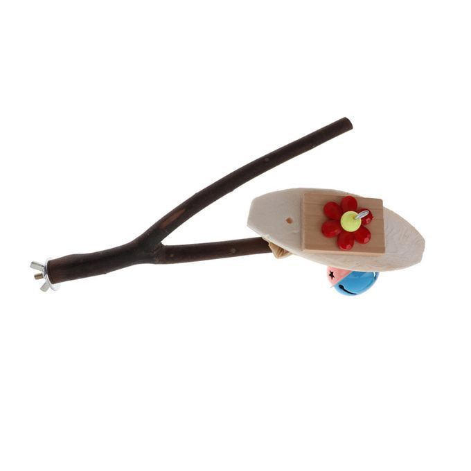 Branch Stand Perch Parrot Parakeet Bird Toy Cage Wood Training 1