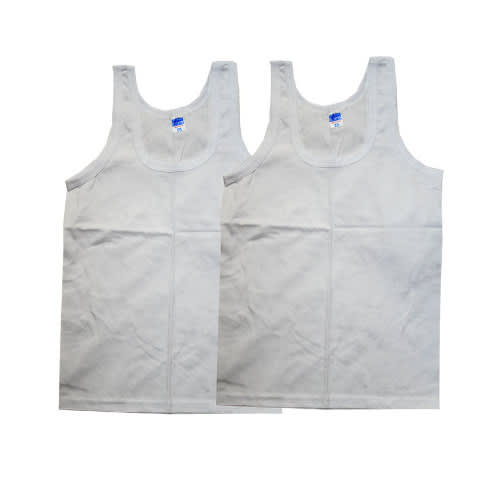 Boy's Vests 2 Low Neck Under Wear Vest- White