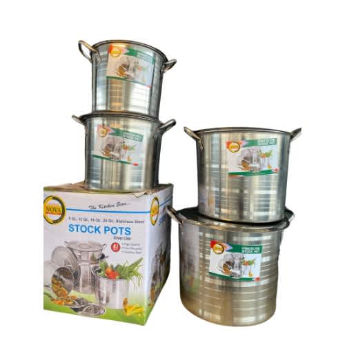 Stainless Steel Stock Pot Set - 4-pieces -stock Pot