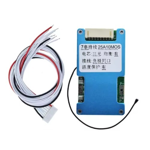 7s 25a Lithium Bms 18650 Battery Protection Board With Balance And Ntc Temperature Sensor