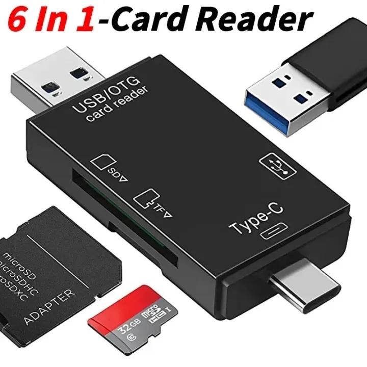 6in1 Universal Type C To USB 2.0 OTG Card Reader Adapter