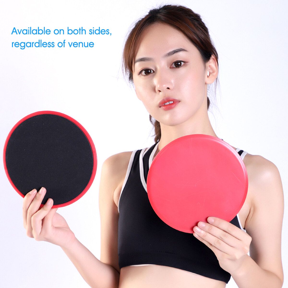 2Pcs Gym Fitness Yoga Plate Glide Slide Workout Slider Gliding Discs Pink