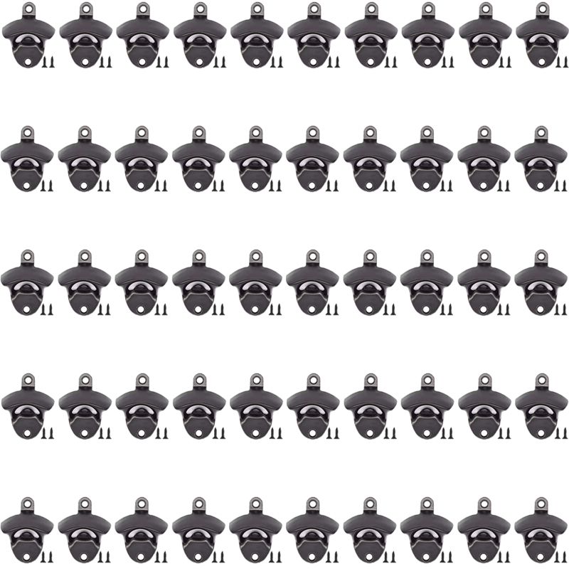 50 Pack Bottle Opener Wall Mounted Vintage Zinc Alloy Beer