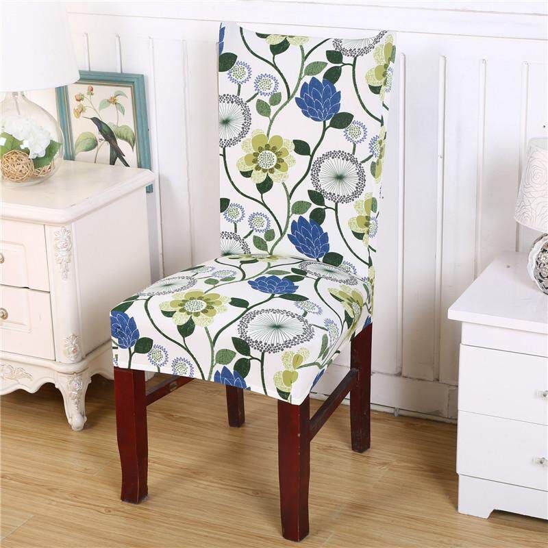 Removable Dining Chair Cover Washable Short Protector Super Fit Seat Covering Slipcover For Hotel Ceremony Dining Room Decor Pastoral Green