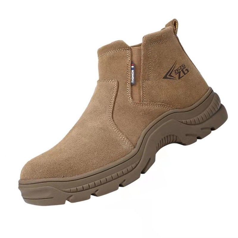 Male Steel Toe Safety Boots  Man Work Safety Shoes Winter Anti-Smashing