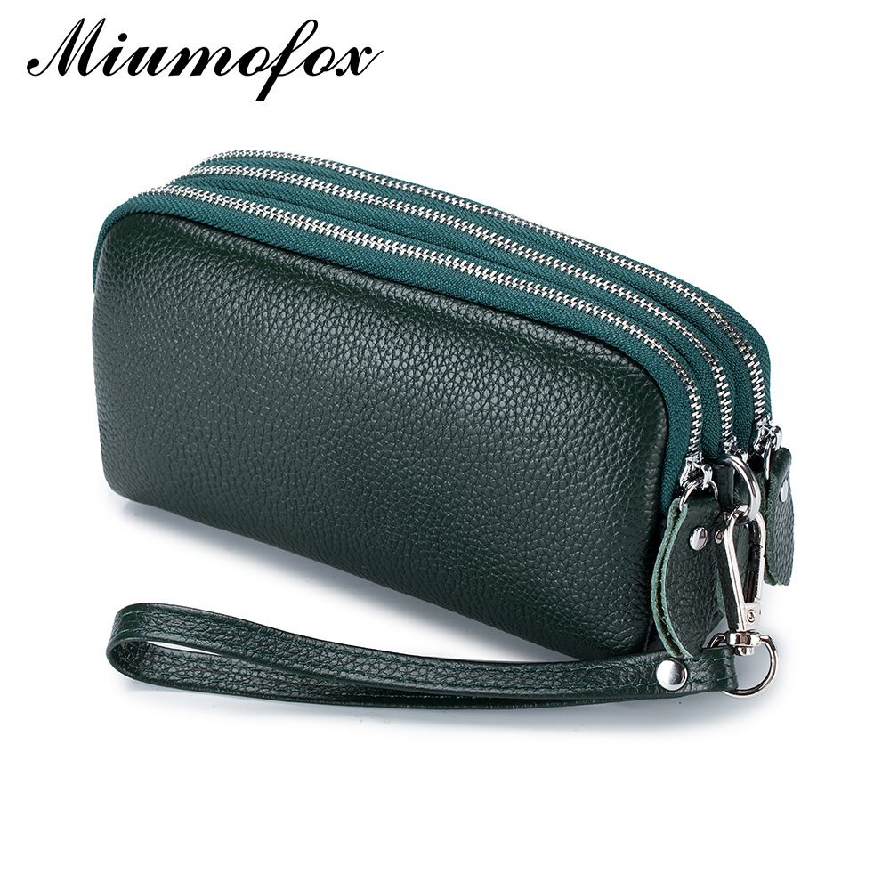 Three Zipper Medium And Long Wallet Clutch Bag Women Can Put
