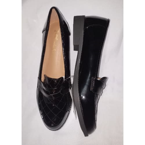 Black Patent Leather Ladies Office Loafers