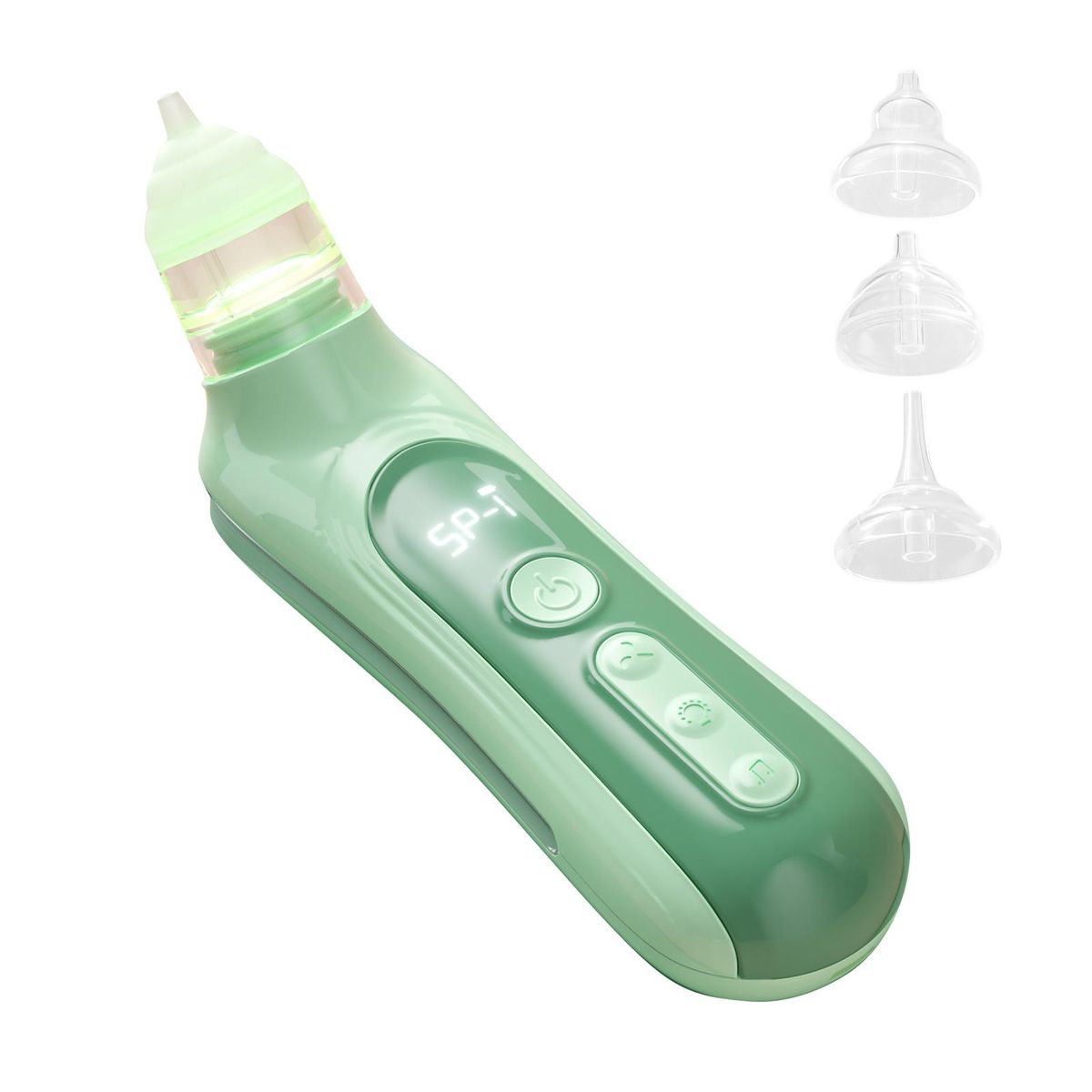 Electric Baby Nasal Aspirator Automatic Nose Sucker Cleaner for Infants 5 Suction Levels Low Noise with Soothing Music Colorful Light 3pcs Silicone Suction Tips Storage Box