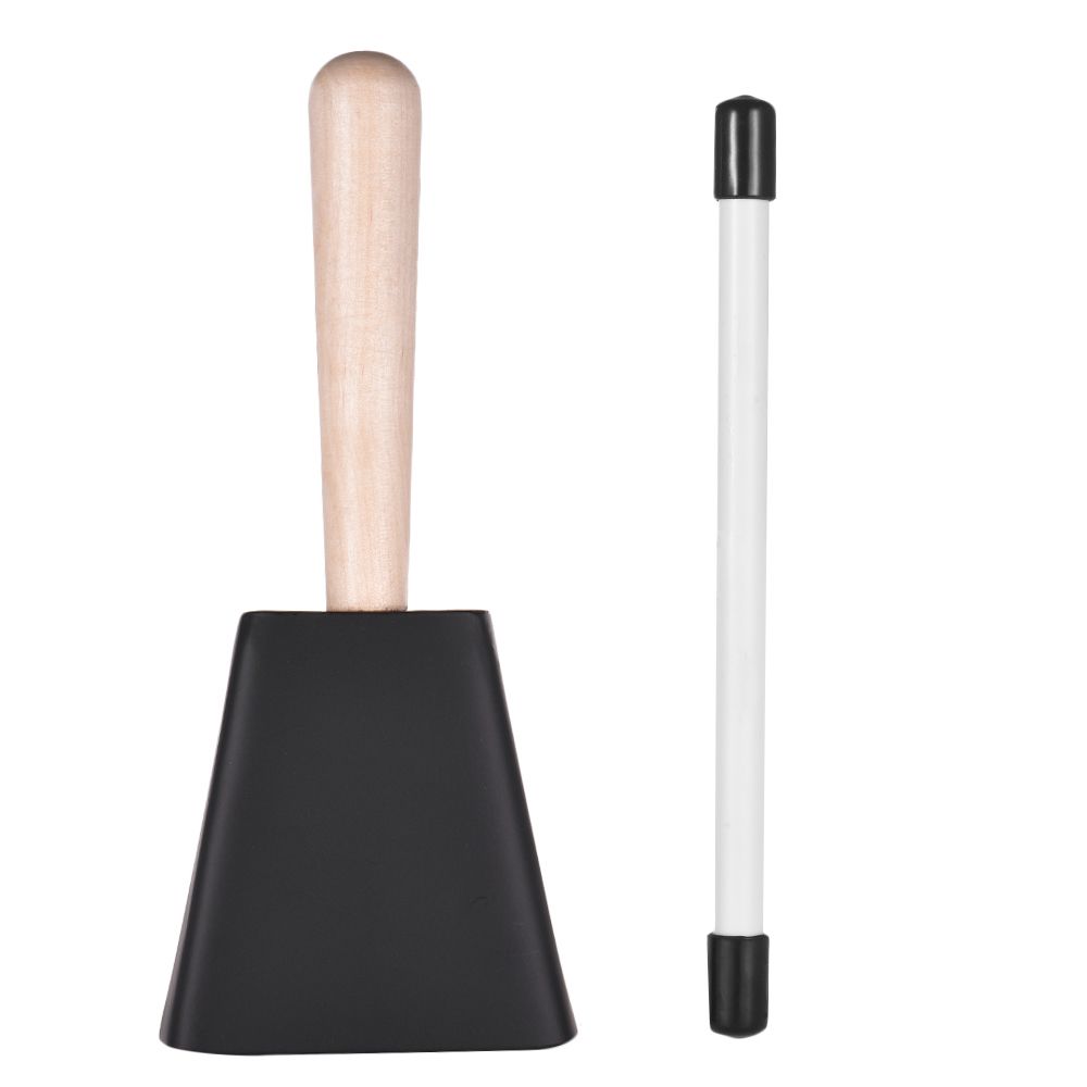 Professional Metal Cowbell With Wooden Handle Mallet