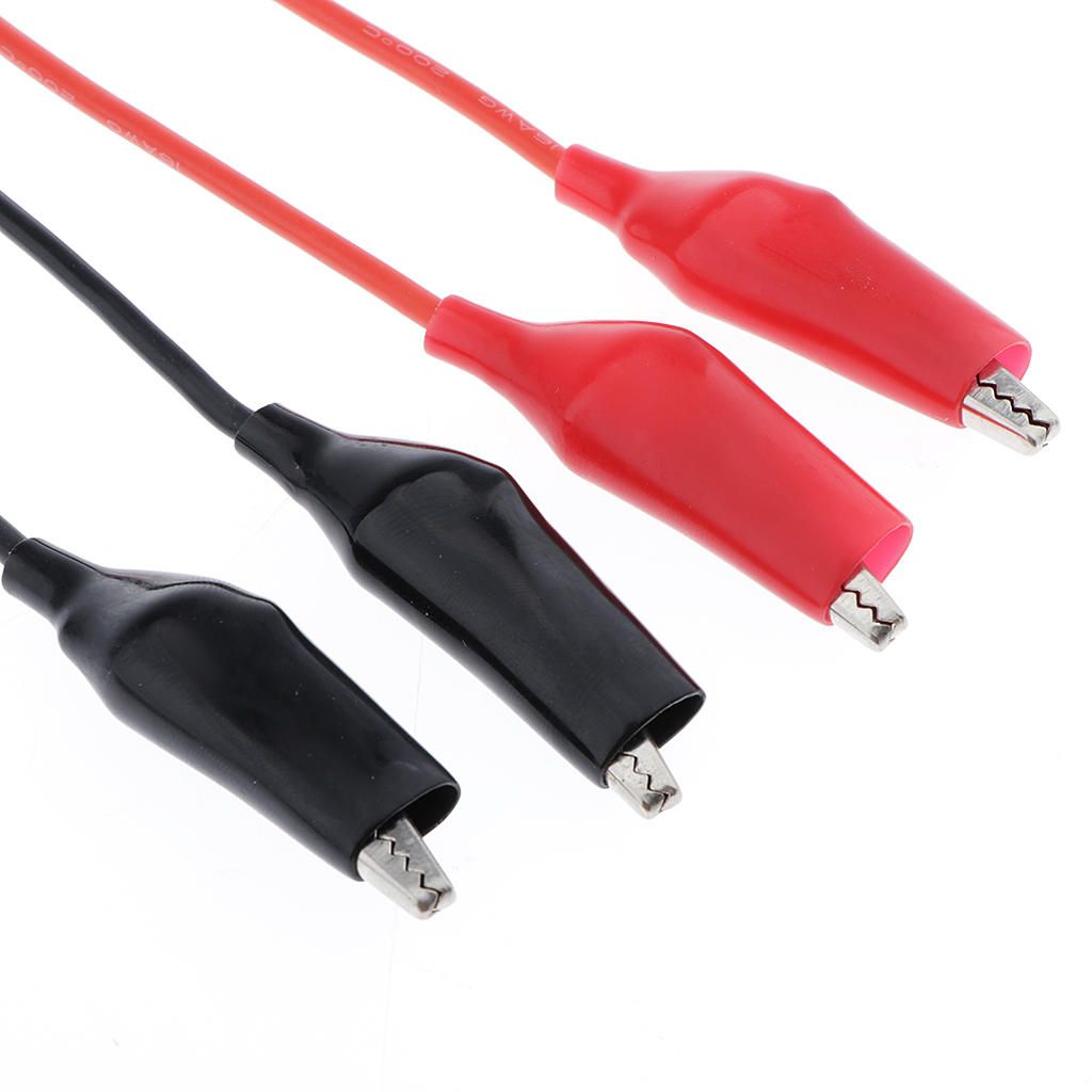 Set Of 4 Tinned Tail Clamp Clip Wire 16# Line 120mm Black&Red Lead Set