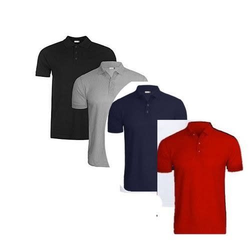 4 In 1 Men's Polo T-shirts- Grey/Navyblue/Black/Red