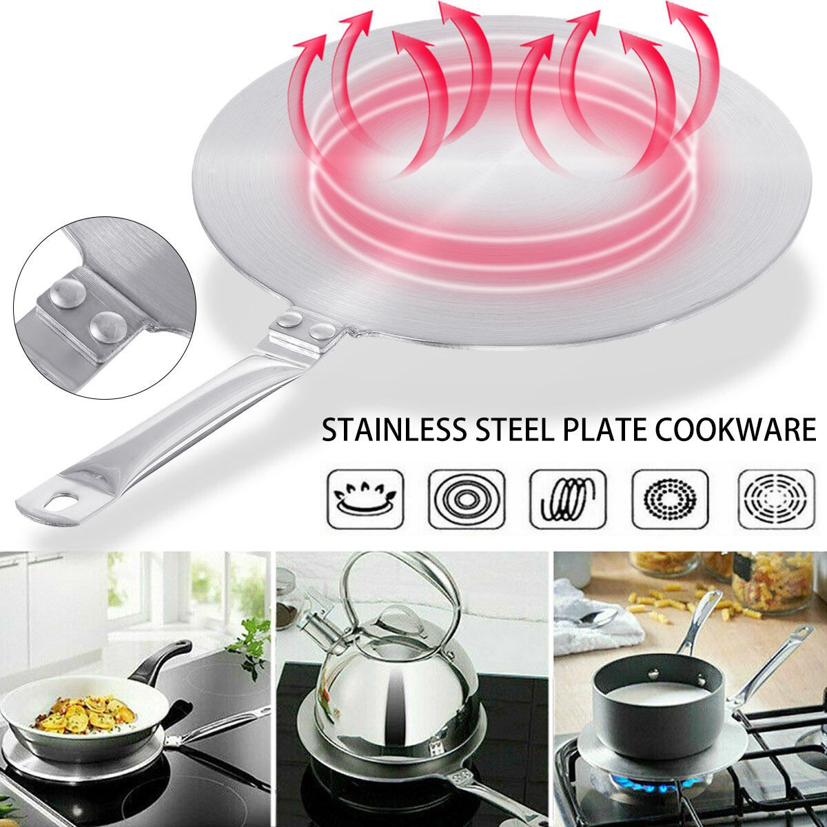 7.7inch /8.3inch /9.2inch -- Induction Heat Diffuser Converter Adapter Gas Electric Cooking Plate 9.2inch