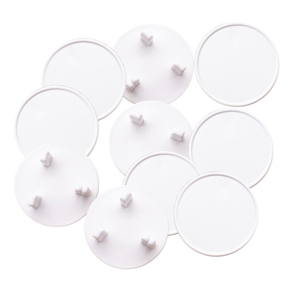 10Pcs Socket Covers Safety Outlet Cover Caps Protector Guards White