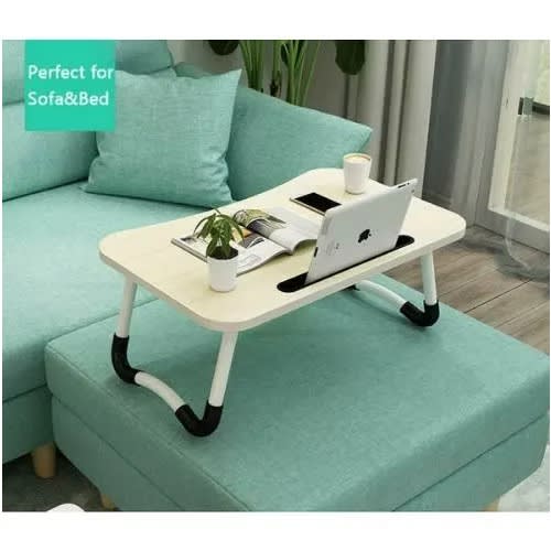 Foldable Laptop Table With Cup Holder - Wooden