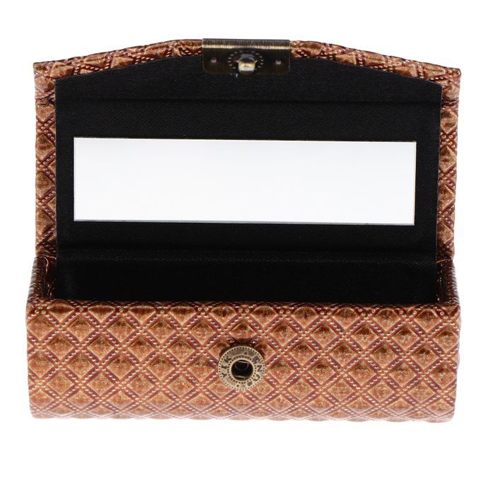 PU Leather Single  Case Holder Storage Box W/Mirror For Brown