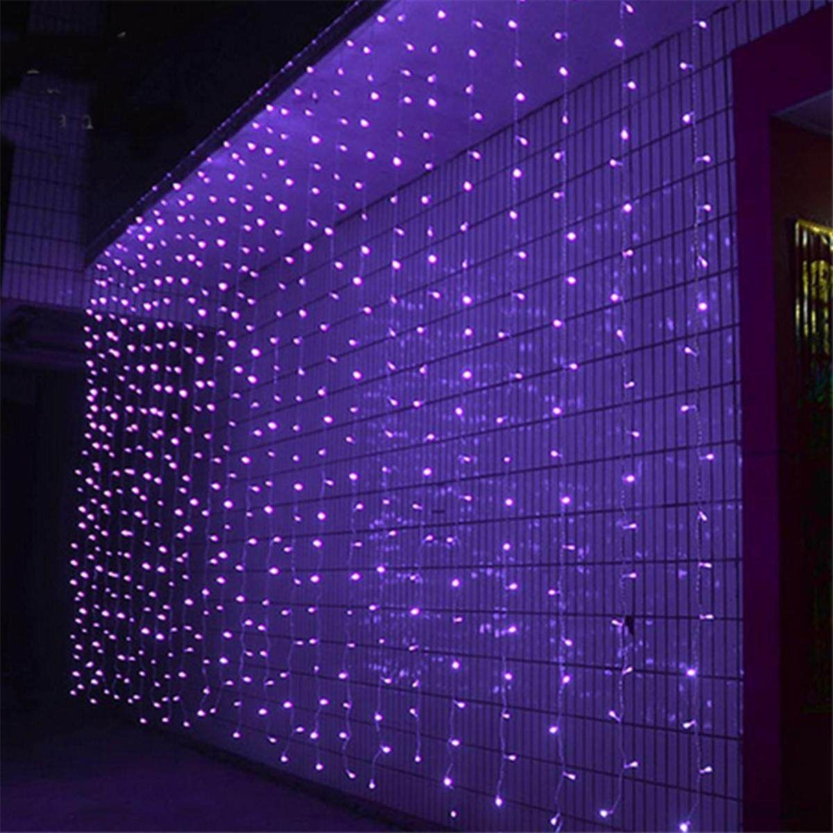 3MX3M 300 LED Waterfall Bulb Fairy String Curtain Light Xmas Wedding Party AU Purple