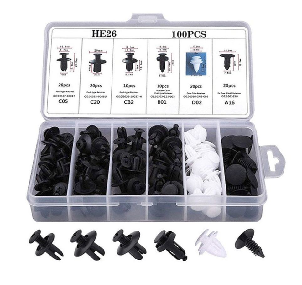 6 Size 100pcs Auto Fastener Car Clips Fastener Kit