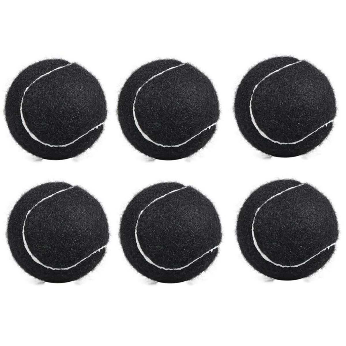 6Pcs Pack Tennis Balls Wear-Resistant Elastic Training Balls 66mm Ladies Beginners Practice Tennis BallBlack