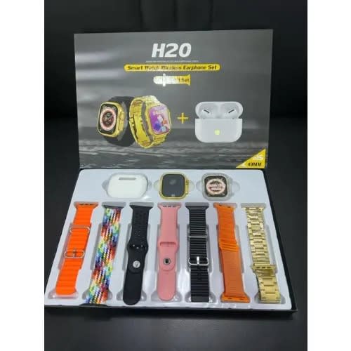 H20 Ultra 9 Smart Watch With Earbuds And Straps