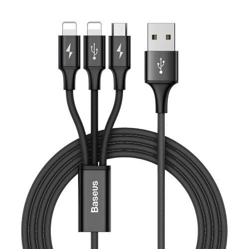 Starspeed 3-in-1 USB Cable - USB - C - Micro-USB - Lightning - 3.5A - 1.2m - Black