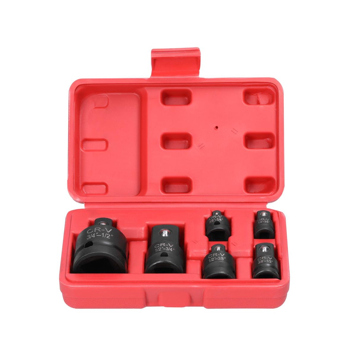 6Pcs Impact Adapter Reducer Set Socket Convertor Adapter 1/4inch 3/8inch 1/2inch 3/4inch for Impact Driver Conversions with Storage Box