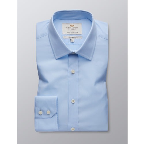 Men's Formal Poplin Slim Fit Shirt - Single Cuff - Easy Iron - Blue