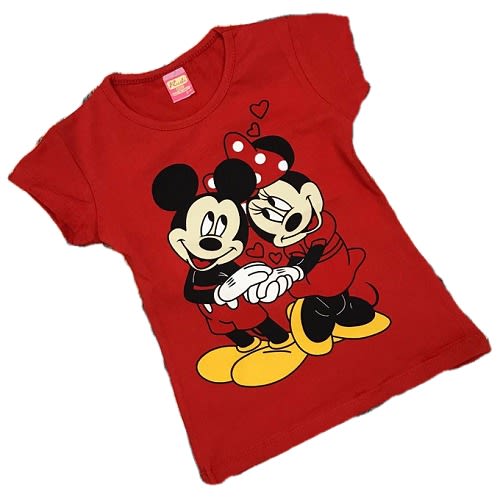 Mickey Print Top - Red