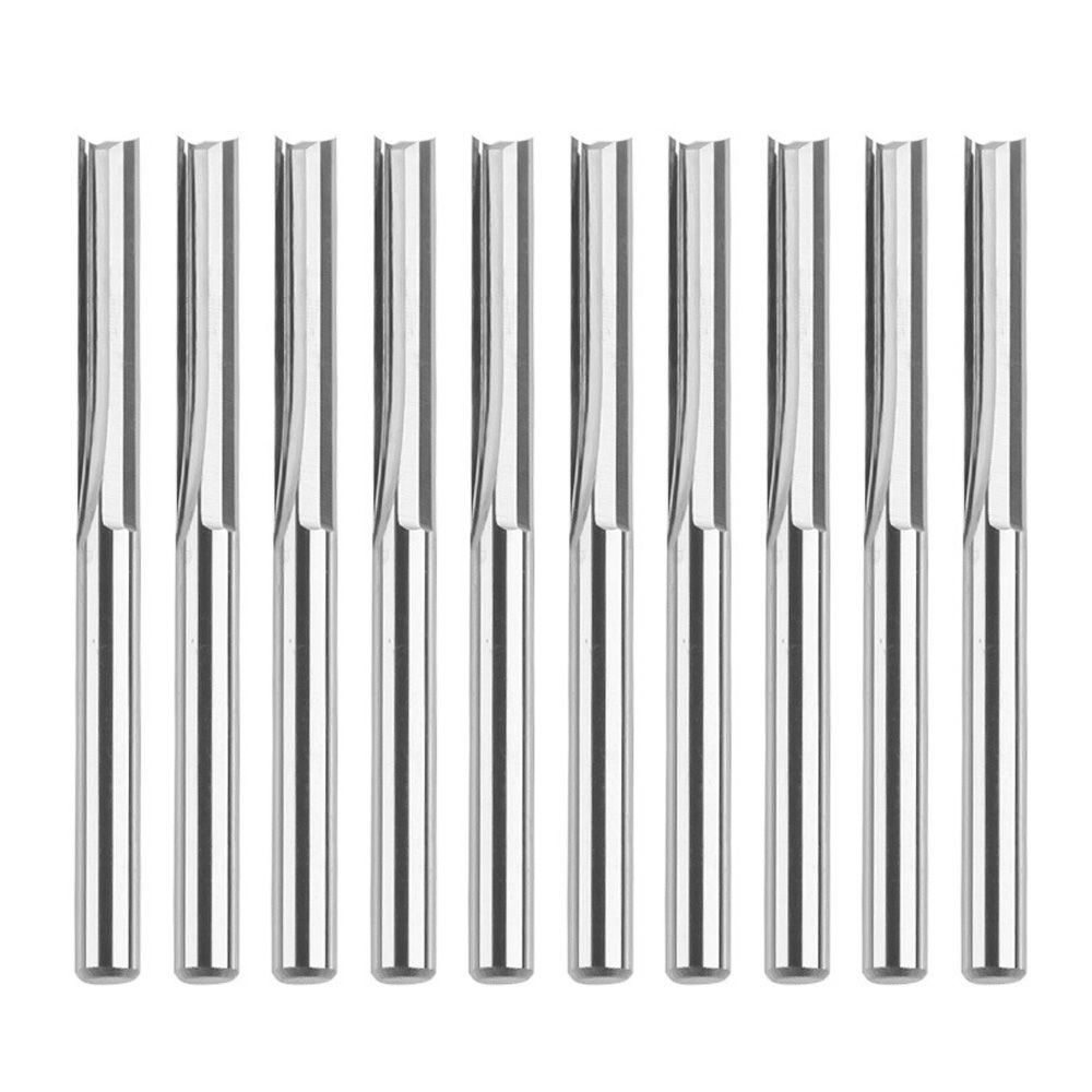 10PCS Double Flutes Straight Bits 3.175*20 C-N-C Router