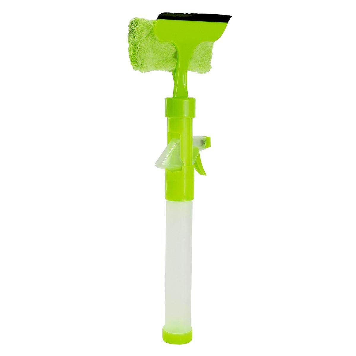 Window Glass Cleaner Wiper Scraper Brush Cleaning Tools With Cloth Pad New Green
