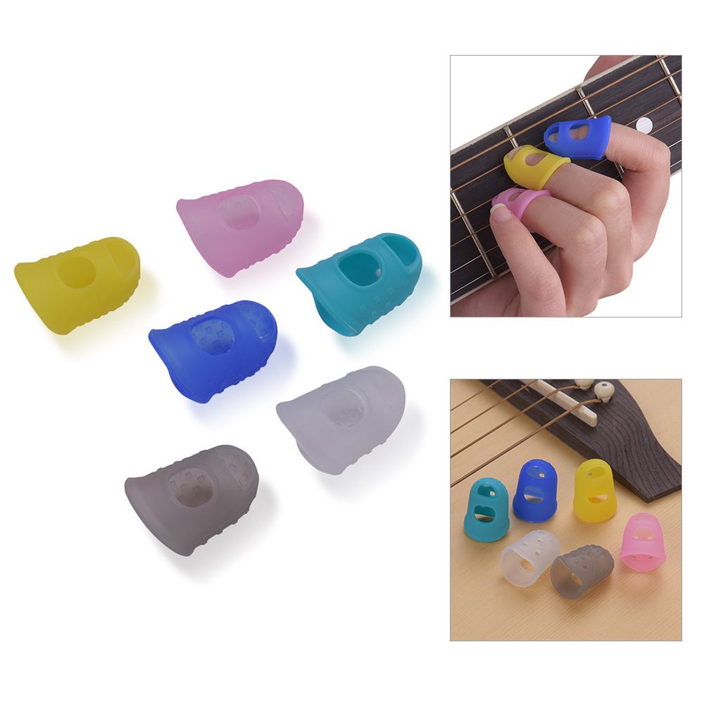 6pcs Guitar Silicone Finger Fingertip Protectors For Guitar