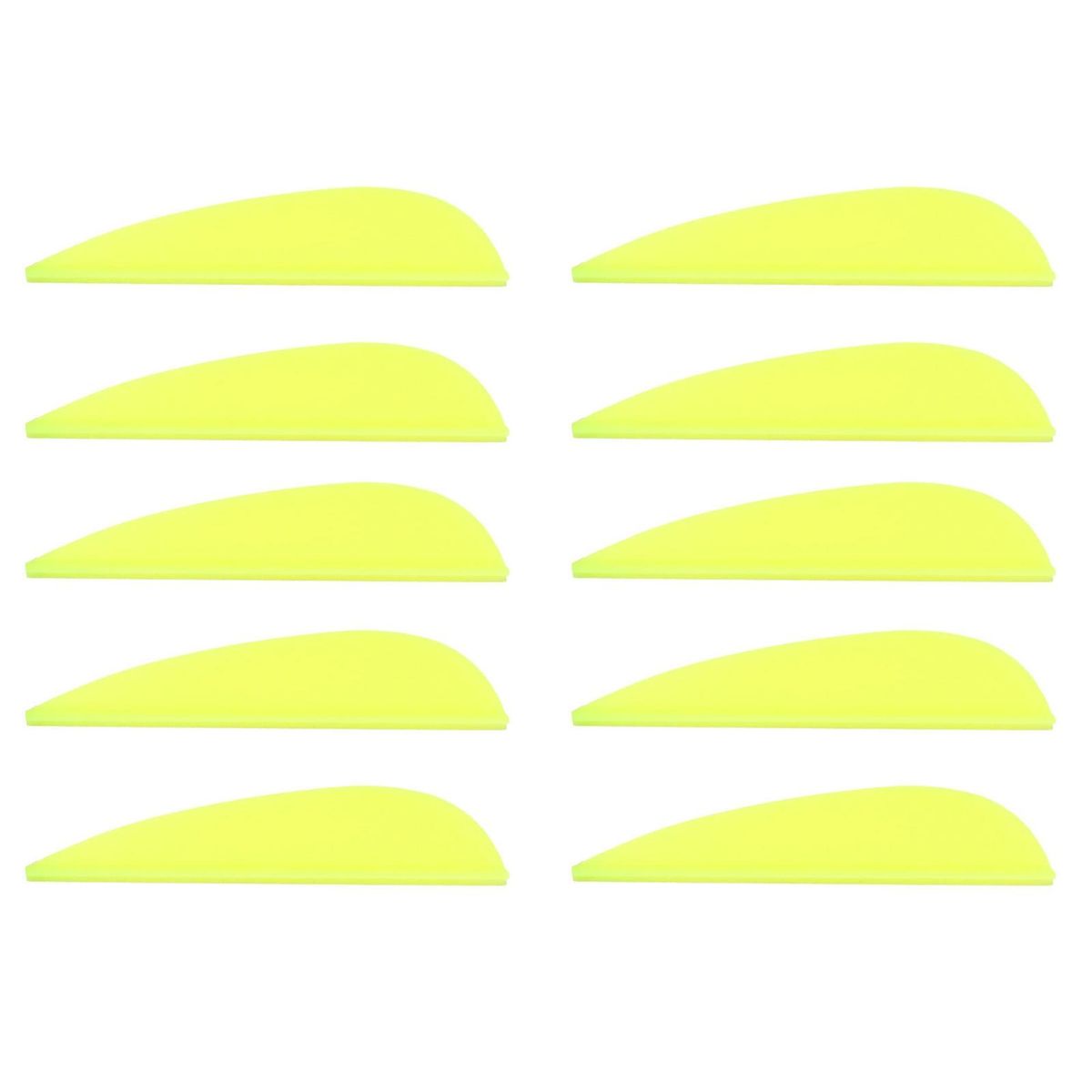10Pcs Rubber Drop Feather Drop Shape Archery Feather Yellow