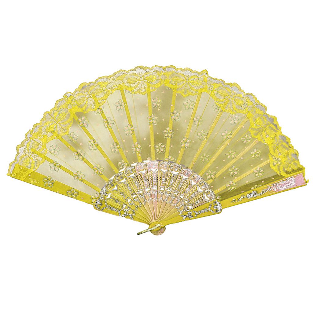 Party Folding Flower Fans Lace Held Silk Style Fan Dance Hand Folding Chinese Vintage Hand Dance Wedding Chinese Style Best Fan