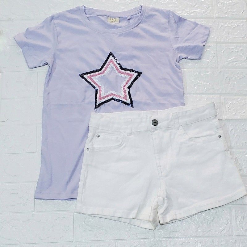 Children Sequence Star Top And Shorts Set