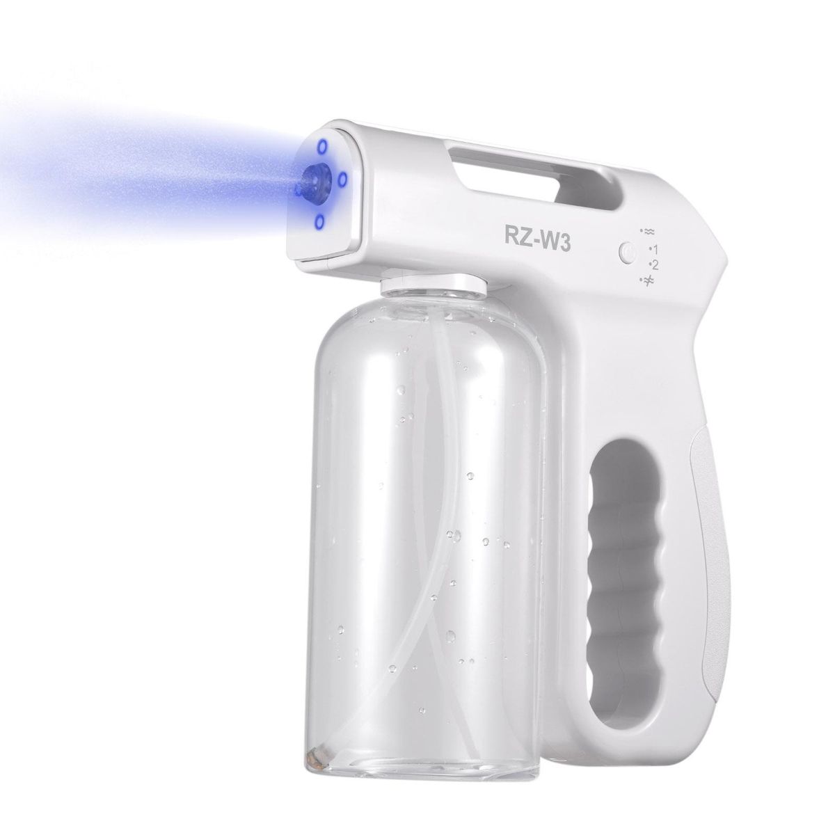 Handheld Blue Light Nano Atomizer Rechargeable Sterilizing Sprayer 800ml Portable Cordless Electric Spray Machine Adjustable Fog for Home Office Hotel School Restaurant Use