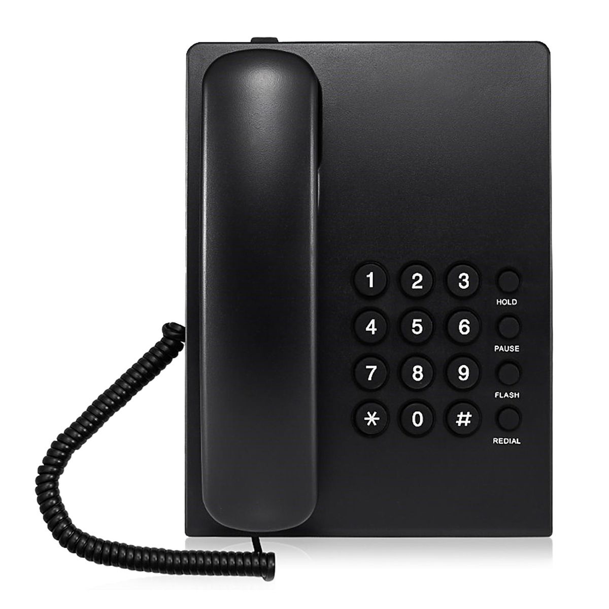 Corded Phone Desktop Fixed Telephone Wall Mountable Landline Phone Supprt Redial/Pause/Flash/Hold Ring Tone Adjustable No AC Power/Battery Required for Home Hotel Reception Office Bank Call Center