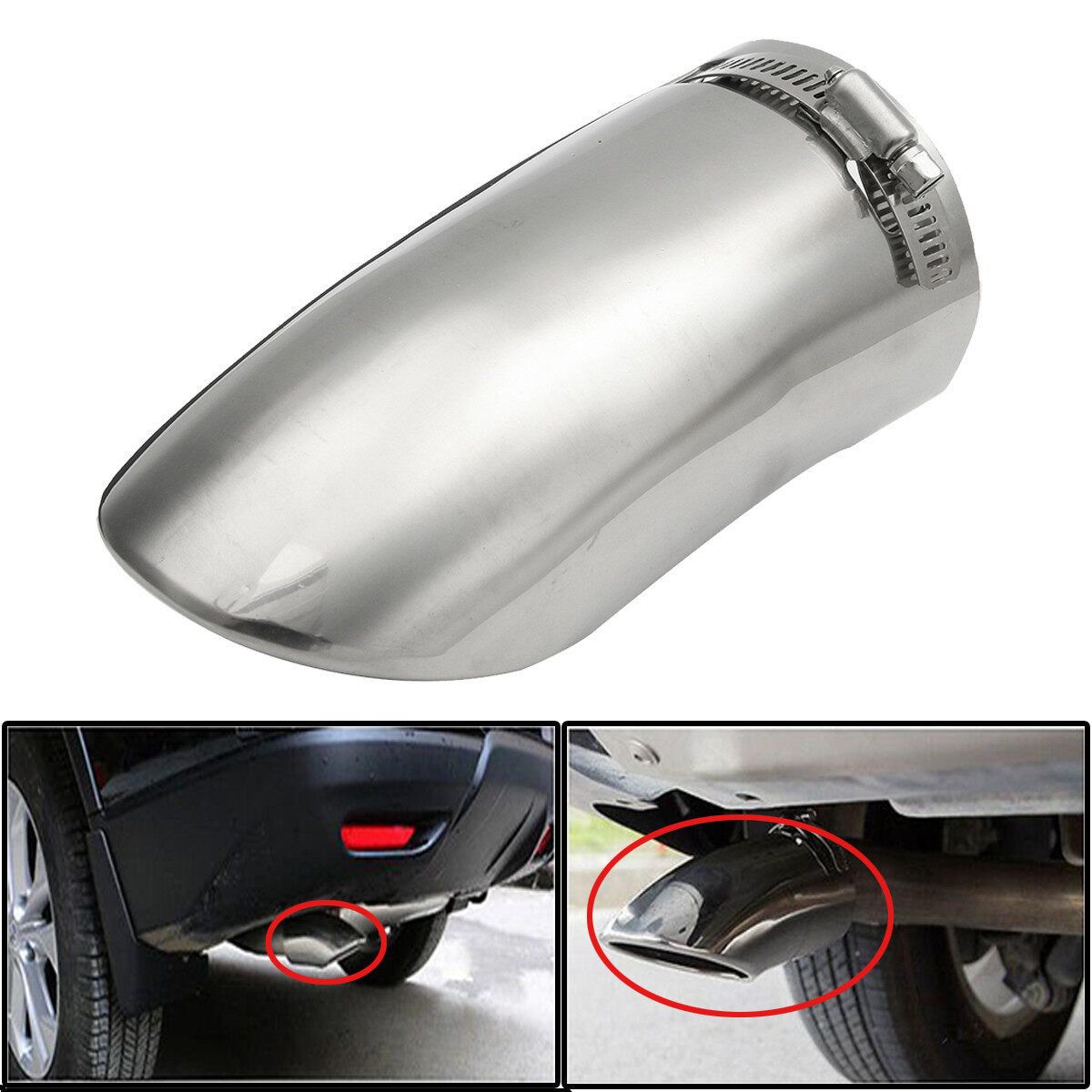 Stainless Tail Pipe Exhaust Pipe Cover For Nissan Rogue X-Trail 2014 - 2016