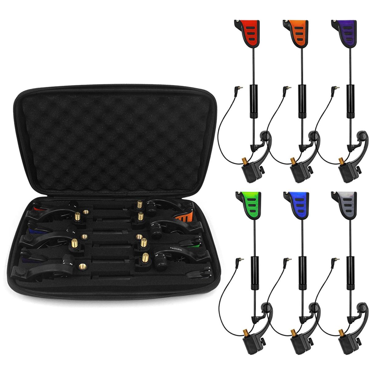 Fishing Swinger Set LED Bite Indicator Illuminated Swinger with Storage Case Fishing Tackle