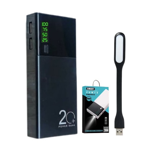 Digital Display Power Bank With Free USB LED Light -40,000mAh