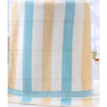 Super Absorbent Stripped Towels - White Yellow Blue ( 35x70cm)