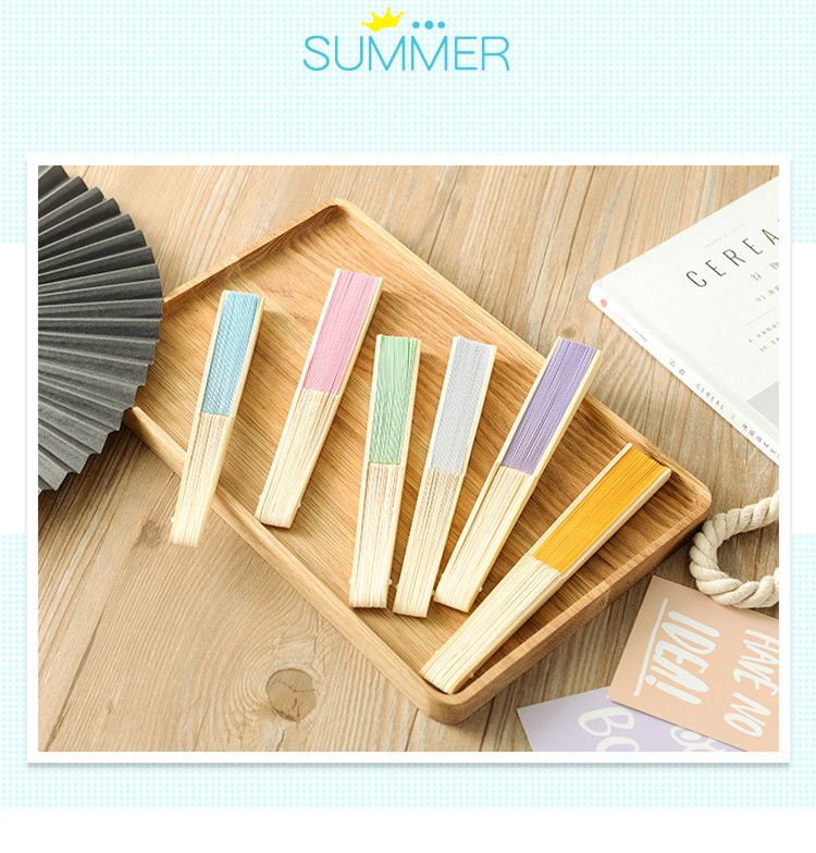 Fan Folding Hand Summer Dance Hand Girl Folding 6pcs Fan Bamboo For Gift Silk Ventilador Bamboo Fan Vintage Chinese Fan Style
