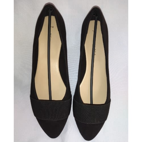Ladies' Suede Office Pointed Shoe- Black