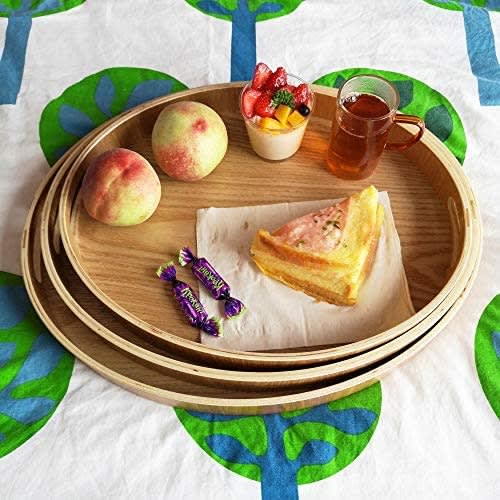Bamboo Oval Wood Serving Trays - Set Of 3 Wooden Trays