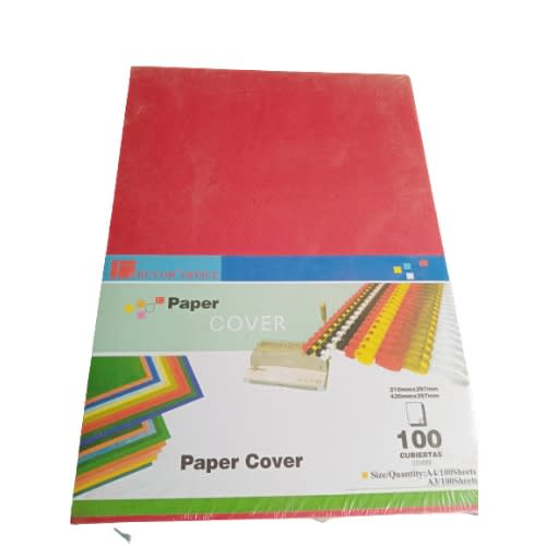 A4 Embossed Paper Cover - 100 Pieces - Red